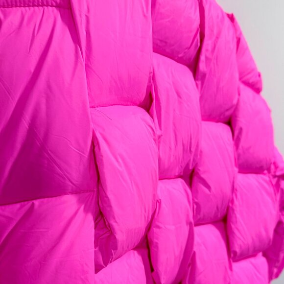 Azalea Wang Lykke Puffer Jacket NWT – Hot Pink Oversized Quilted Bubble Coat (Si - Picture 4 of 13